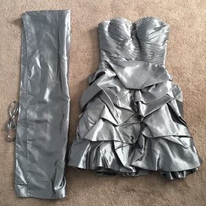 Short silver formal dress